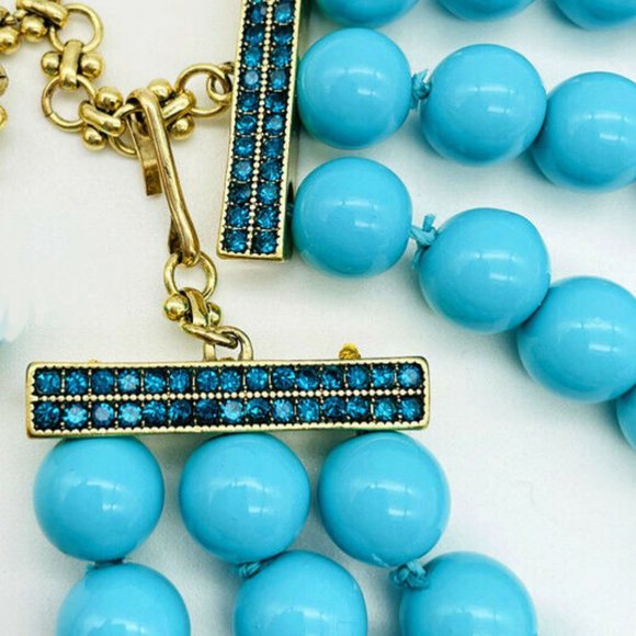 Magnificent HEIDI DAUS "Crabby" Crystal Triple Strand Beaded Necklace NWOT - Picture 8 of 10